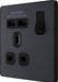 BG Evolve PCDMG21U2B 13A Single Switched Power Socket + 2xUSB(2.1A) - Matt Grey (Black) - westbasedirect.com