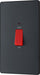 BG Evolve PCDMG72B 45A Double Pole Rectangular Switch with LED Power Indicator - Matt Grey (Black) - westbasedirect.com