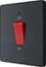 BG Evolve PCDMG74B 45A Double Pole Square Switch with LED Power Indicator - Matt Grey (Black) - westbasedirect.com