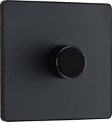 BG Evolve PCDMG81B 2-Way Trailing Edge LED 200W Single Dimmer Switch Push On/Off - Matt Grey (Black) - westbasedirect.com