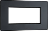 BG Evolve PCDMGEMR4B Quadruple Rectangular Front Plate (100 x 50) - Matt Grey (Black) - westbasedirect.com