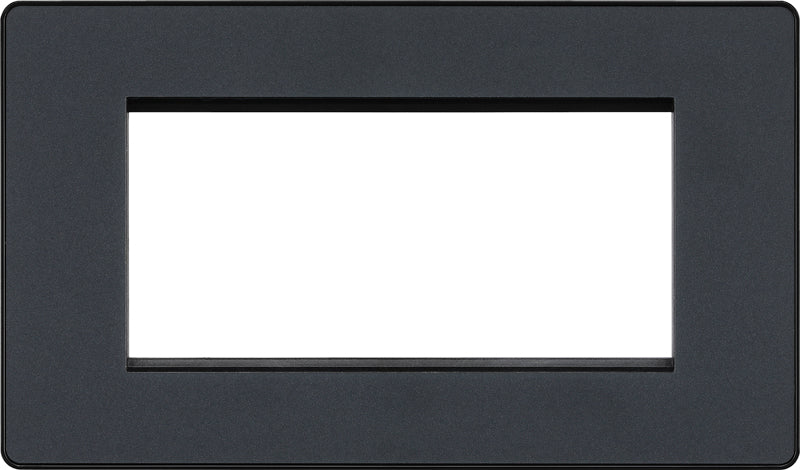 BG Evolve PCDMGEMR4B Quadruple Rectangular Front Plate (100 x 50) - Matt Grey (Black) - westbasedirect.com