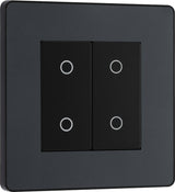 BG Evolve PCDMGTDS2B 2-Way Secondary 200W Double Touch Dimmer Switch - Matt Grey (Black) - westbasedirect.com