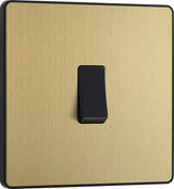 BG Evolve PCDSB12B 20A 16AX 2 Way Single Light Switch - Satin Brass (Black) - westbasedirect.com