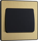 BG Evolve PCDSB12WB 20A 16AX 2 Way Single Light Switch, Wide Rocker - Satin Brass (Black) - westbasedirect.com