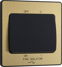 BG Evolve PCDSB15B 10A Triple Pole Fan Isolator Switch - Satin Brass (Black)