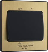 BG Evolve PCDSB15B 10A Triple Pole Fan Isolator Switch - Satin Brass (Black) - westbasedirect.com
