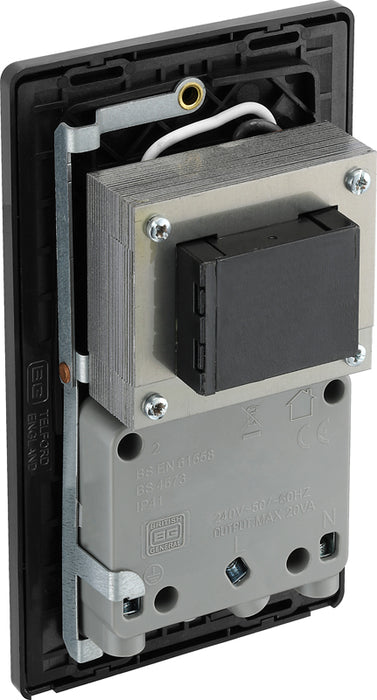 BG Evolve PCDSB20B 115/240V Dual Voltage Shaver Socket - Satin Brass (Black) - westbasedirect.com