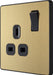 BG Evolve PCDSB21B 13A Single Switched Power Socket - Satin Brass (Black) - westbasedirect.com