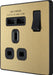BG Evolve PCDSB21U2B 13A Single Switched Power Socket + 2xUSB(2.1A) - Satin Brass (Black) - westbasedirect.com