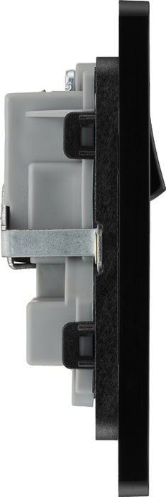 BG Evolve PCDSB22B 13A Double Switched Power Socket - Satin Brass (Black) - westbasedirect.com