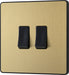 BG Evolve PCDSB42B 20A 16AX 2 Way Double Light Switch - Satin Brass (Black) (5 Pack) - westbasedirect.com