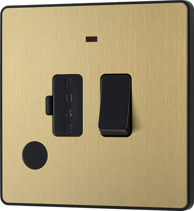 BG Evolve PCDSB52B 13A Switched Fused Connection Unit with Power LED Indicator & Flex Outlet - Satin Brass (Black) - westbasedirect.com