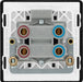 BG Evolve PCDSB74B 45A Double Pole Square Switch with LED Power Indicator - Satin Brass (Black) - westbasedirect.com