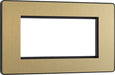 BG Evolve PCDSBEMR4B Quadruple Rectangular Front Plate (100 x 50) - Satin Brass (Black) - westbasedirect.com