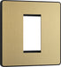 BG Evolve PCDSBEMS1B Single Euro Module Front Plate (25 x 50) - Satin Brass (Black) - westbasedirect.com
