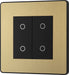 BG Evolve PCDSBTDM2B 2-Way Master 200W Double Touch Dimmer Switch - Satin Brass (Black) - westbasedirect.com