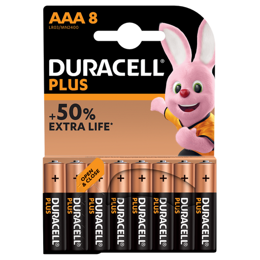 Duracell Plus Power AAA LR03 | 8 Pack - westbasedirect.com