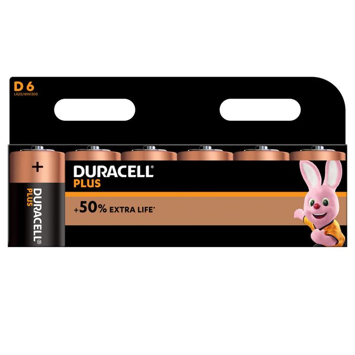 Duracell Plus Power D LR20 | 6 Pack - westbasedirect.com