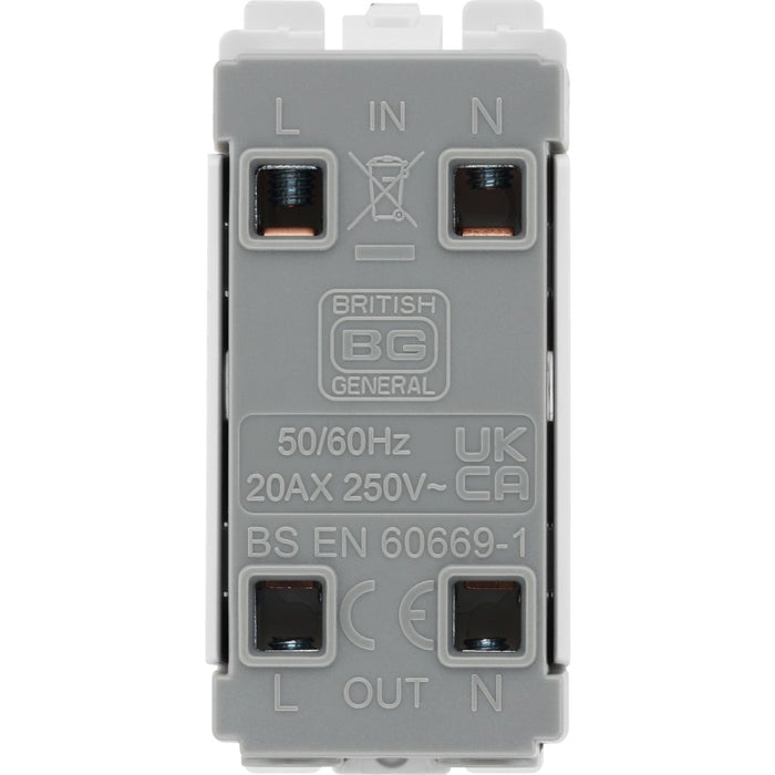 BG R31 Nexus Grid 20A DP + LED - White - westbasedirect.com