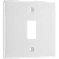 BG R81 White Moulded 1G Grid Front Plate - White