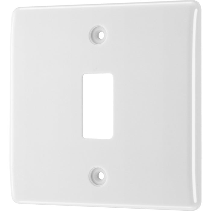 BG R81 White Moulded 1G Grid Front Plate - White - westbasedirect.com