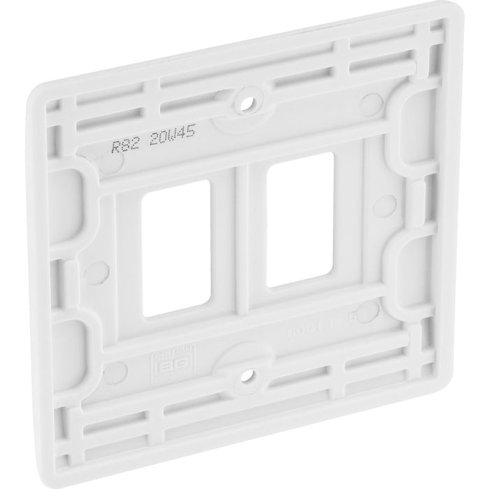 BG R82 White Moulded 2G Grid Front Plate - White - westbasedirect.com