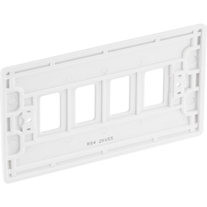 BG R84 White Moulded 4G Grid Front Plate - White - westbasedirect.com