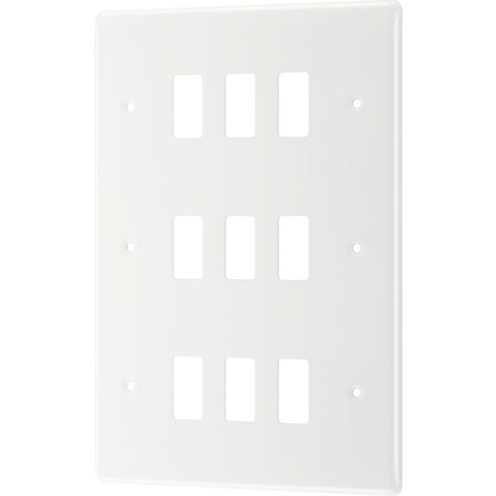 BG R89 White Moulded 9G Grid Front Plate - White - westbasedirect.com