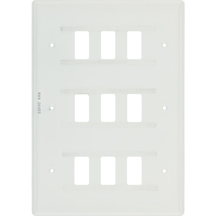 BG R89 White Moulded 9G Grid Front Plate - White - westbasedirect.com