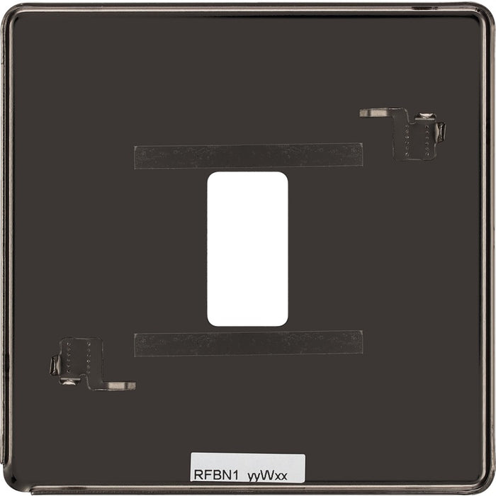 BG RFBN1 Flatplate Screwless 1G Grid Front Plate - Black Nickel - westbasedirect.com