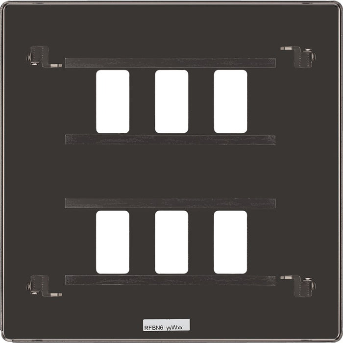 BG RFBN6 Flatplate Screwless 6G Grid Front Plate - Black Nickel - westbasedirect.com