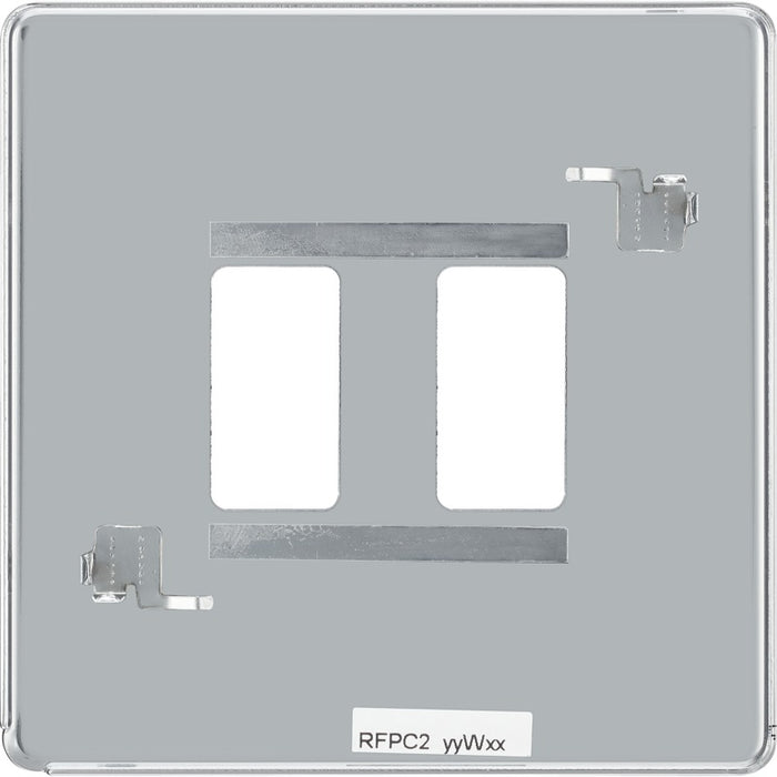 BG RFPC2 Flatplate Screwless 2G Grid Front Plate - Polished Chrome - westbasedirect.com