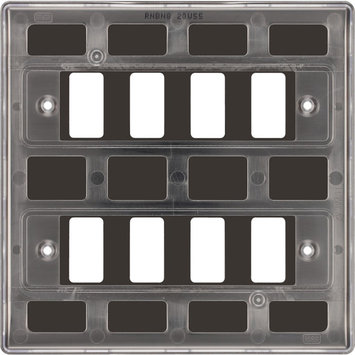 BG RNBN8 Nexus Metal 8G Grid Front Plate - Black Nickel - westbasedirect.com