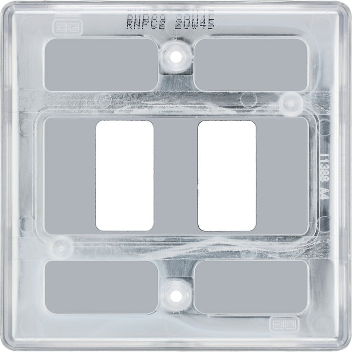 BG RNPC2 Nexus Metal 2G Grid Front Plate - Polished Chrome - westbasedirect.com