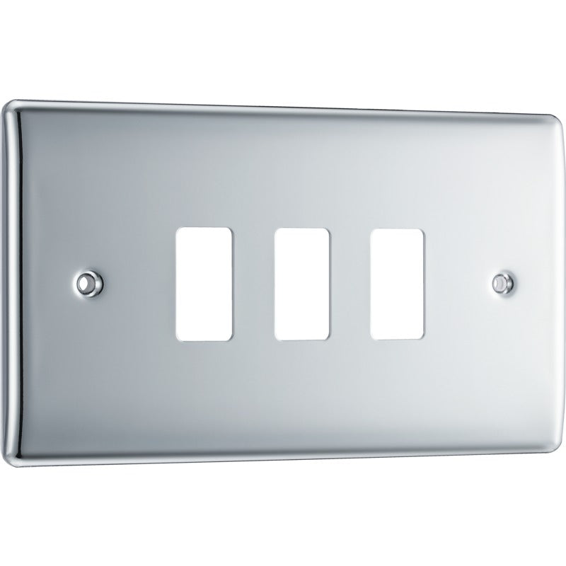 RNPC3 Nexus Metal Grid Front Plate Polished Chrome