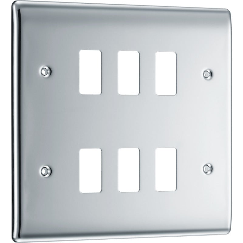RNPC6 Nexus Metal Grid Front Plate Polished Chrome