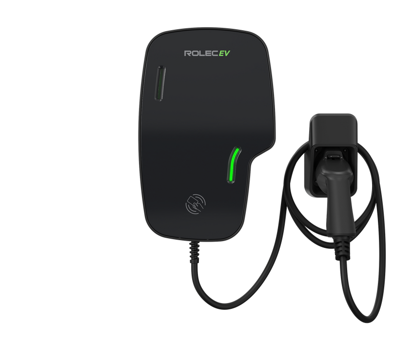Rolec ROLEC3140B Zura Smart EV Charger - 1 x up to 7.4kw Type 2 5m Tethered - Black - westbasedirect.com