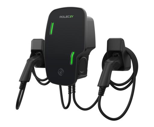 Rolec ROLEC3150B Zura Smart EV Charger - 2 x up to 7.4kw Type 2 5m Tethered - Black - westbasedirect.com