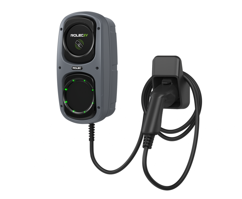 Rolec ROLEC4140G WallPod Smart EV Charger - up to 7.4kw Type 2 5m Tethered - Grey - westbasedirect.com
