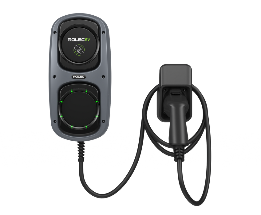 Rolec ROLEC4145G WallPod Smart EV Charger - up to 7.4kw Type 2 10m Tethered - Grey - westbasedirect.com