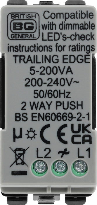 BG Evolve RPCDBDTR Grid Dimmer 2-Way 200W Trailing Edge - Black - westbasedirect.com
