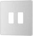 BG Evolve RPCDBS2W 2G Grid Front Plate - Brushed Steel (White) - westbasedirect.com