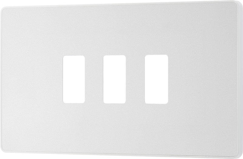 BG Evolve RPCDCL3W 3G Grid Front Plate - Pearlescent White (White) - westbasedirect.com