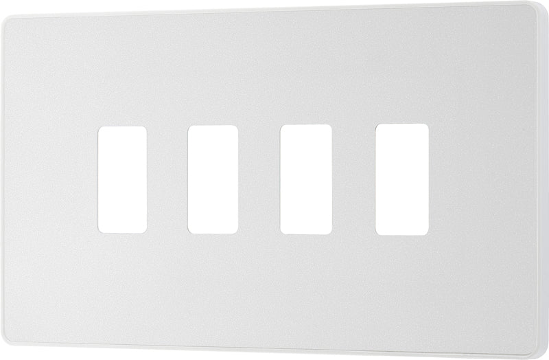BG Evolve RPCDCL4W 4G Grid Front Plate - Pearlescent White (White) - westbasedirect.com