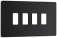 BG Evolve RPCDMB4B 4G Grid Front Plate - Matt Black (Black) - westbasedirect.com