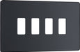 BG Evolve RPCDMG4B 4G Grid Front Plate - Matt Grey (Black) - westbasedirect.com