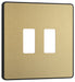 BG Evolve RPCDSB2B 2G Grid Front Plate - Satin Brass (Black) - westbasedirect.com