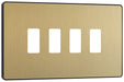 BG Evolve RPCDSB4B 4G Grid Front Plate - Satin Brass (Black) - westbasedirect.com