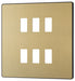 BG Evolve RPCDSB6B 6G Grid Front Plate - Satin Brass (Black) - westbasedirect.com